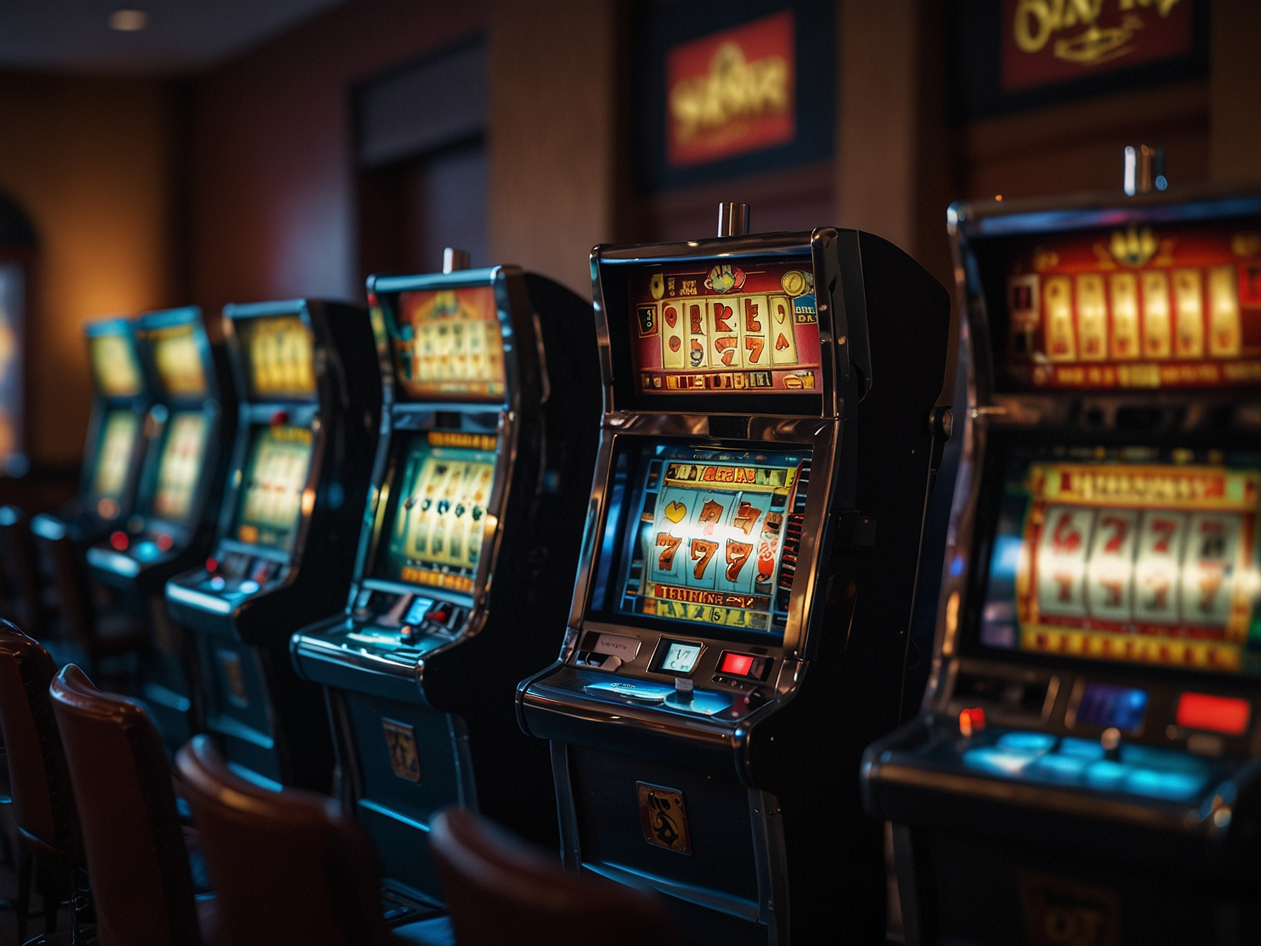 Selection of slot machines and live dealer table